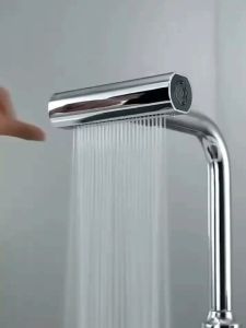 Sink faucet 2 levels adjustable 360 ​​degree rotation kitchen faucet stainless steel flexible sprayer single cold kitchen sink faucet wall mounted faucet two water spout modes water outlet sink mop laundry faucet dishwashing faucet bendable neck horizo