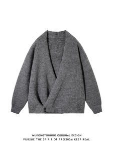 Áo Sweater Đôi Nút Bất Đối Xứng Phong Cách Trung Hoa