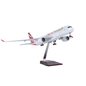 47CM Model plane Air Mauritius A350 miniature airplane diecast plastic model with Landing Gear Wheels Light Collected Gift