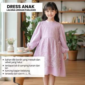 DRESS ANAK LALUNA LENGAN PANJANG