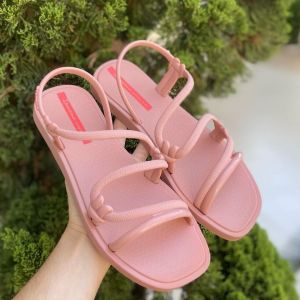 Original IPANEMA Womens Sandals Flat Bottom Slip-On Beach Shoes Rope-Wrapped Clogs Casual Low-Top Open-Toe Flat Heel