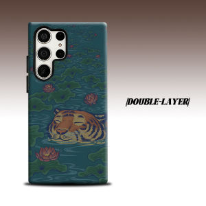 BILIBILI | Lotus Pond Tiger For Samsung Galaxy S26 S25 S24 A56 A36 Dual Layer Luxury Fashion Full Lens Protective Case