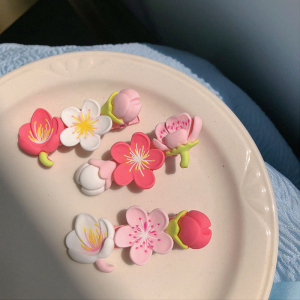 C.three Pink Peach Blossom Hairpin Sweet Girl Fresh Side Clip Hair Accessories