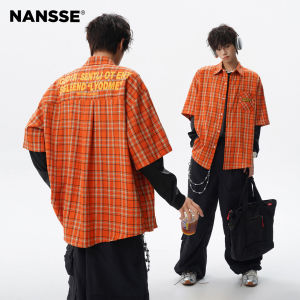 NANSSE | Hip Hop Style Plaid Short Sleeve Shirt