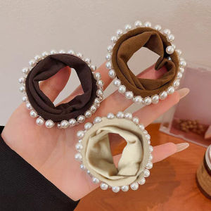 Ultra-Wide Seamless Beaded Hair Ties for Women High Elasticity Face Mask Sensation Hair Bands Fashionable Korean Style Accessories