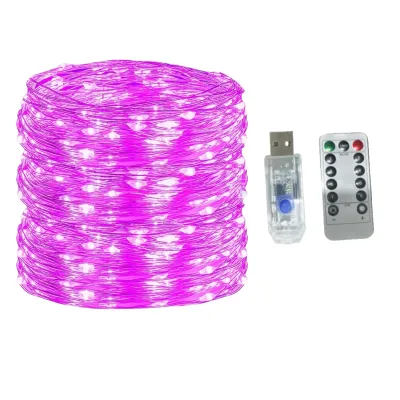 5M/10M/20M/30M USB 8Modes Remote Copper Wire LED Waterproof String Fairy Light for Xmas Party New Year Christmas Decoration