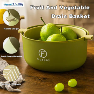 JustLiving Rổ Ráo Nước Hai Lớp Rổ Rửa Rau Củ Quả Nhà Bếp Chậu Rửa Hộp Rửa Nhà Bếp 2 Lớp