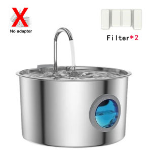 3.2L Stainless Steel Pet Water Dispenser USB Plug in Power Supply Silent Filter Cat and Dog Water Dispenser
