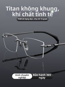 Kính Cận Không Gọng Nhẹ Titan Chống Sáng Cho Nam