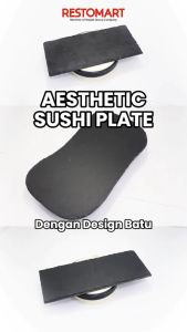 Japanese Sushi Plate / Piring Saji Sushi 25 x 12 cm RESTOMART Natural Stone (0899003)(F0)