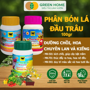 Bộ 3 Phân Bón Lá Đầu Trâu MK 501-701-901 GreenHome Chai 100GR Đặc Biệt Dành Cho Hoa Lan Và Cây Cảnh