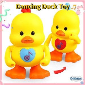 Oldlaiben Electric Dancing Duck Toy with Light and Music Duck Walking Toys baby Educational Toys Mainan Baby