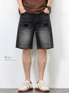 QINGLAN | Ripped Casual Black Shorts Men