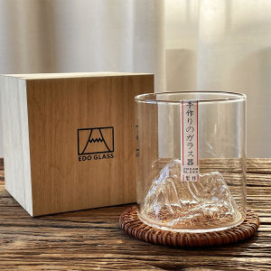 Japanese Style Creative Luxury Whiskey Glass View Mountain Cup Heat Resistant Glass Cup Fuji Mountain Design Coffee Tea Water Cup