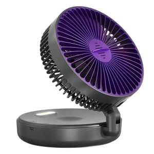 Car Rechargeable Table Fan Portable Air Conditioner Wall Mounted Fan 90° Folding Fan 4 Gears with Warm Night Light Amagi