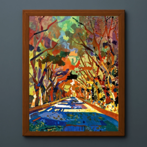 Tranh Nghệ thuật "Con Đường Mùa Thu" VIETSMART ART - Acrylic trên toan vải 45 x 60cm