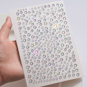 1Pcs 3D Golden Face Rhinestones Stickers Multi-Size Gems Facial Temporary Tattoo Y2K Style DIY Party Dance Cosplay Wedding Jewel