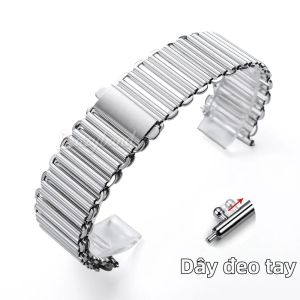 Dây Đeo Đồng Hồ Bằng Thép Không Gỉ 316L Dây Kim Loại Đa Năng 18mm/20mm/22mm Bạc Đen Tương Thích Với Tissot Omega Seiko Citizen IWC