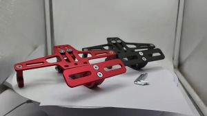 Universal Motorcycle License Number Plate Holder With LED Light Adjustable Motorcycle Aluminum Alloy License Plate Stand