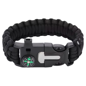 Multifunctional Survival Bracelet Compass Fire Starter Whistle