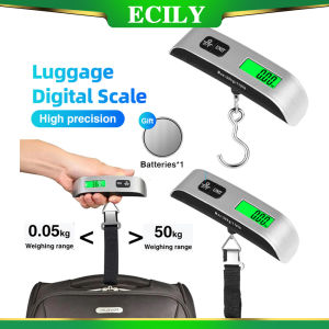 ECILY Portable Scale Hook Electronic Scale 50KG Portable Luggage Scale Household Handheld Weighing Scale Thick The Handle Hand-held Scale with LCD Display is Suitable For Luggage Kitchen and Outdoor Weighing