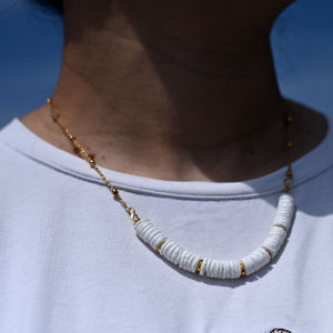 Exquisite Heart Star Choker Necklace for Women Mother of Pearl Beads Stainless Steel Chain Clasp Bijoux Femme MOON GIRL Design