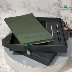 Premium Journal Book & Pen Set with Engraved Name + Refill Ink – Elegant Gift Box Included