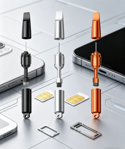 3 in 1 SIM Card Ejector Pin Portable Keychain Earphone Cleaning Brush Universal Multi-functional Package Opener Tech Repair