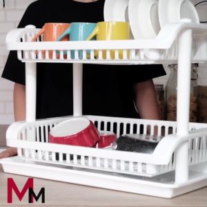 M KITCHEN ชั้นวางจาน 2 ชั้น ที่คว่ำจาน 2 ชั้น พร้อมถาดรอง SC262/2A