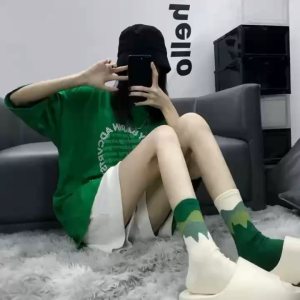 Long socks Japanese street style personality AB mid-tube socks male student couple sports cotton socks