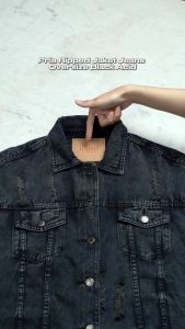 JINISO - Denim Pria Ripped Jaket Jeans Oversize Vintage Black Acid