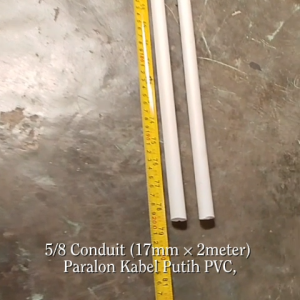 Pipa Listrik 5/8 Conduit (17mm x 2Meter) Paralon Kabel Putih PVC 1BATANG