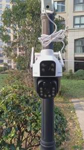 เลนส์คู่กล้องวงจรปิดโซล่าเซลล์ SIM 4G 4K เสียง 2 ทาง การติดตามอัตโนมัติ กลางคืนภาพเป็นสี เหมาะสำหรับสถานที่ไม่มีไฟฟ้าและไม่มีเน็ต แถมอุปกรณ์ติดตั้ง