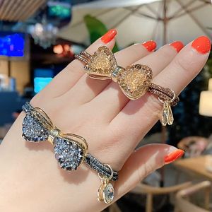Dây cột tóc đính đá hình nơ lấp lánh sang trọng cho nữ NiA shop PK098