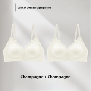 miiow | Wireless Lace Bralette Thin Summer Style Gathered Effect No Side Breast Prevention Naked Feel Womens Underwear Cat Person Brand