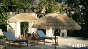 71 Inch Straw Umbrella Outdoo Garden Parasol hawaiian beach Foldable Sun With Stand Umbrella 8 ribs