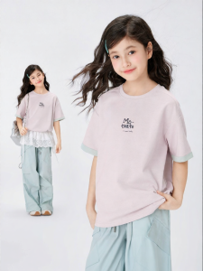 zosee | Girls Short Sleeve Double-sided T-shirt Large Childrens