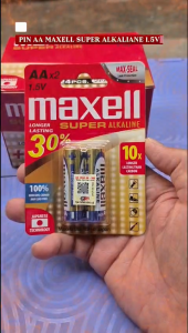 Vỉ 2 viên pin tiểu AA Maxell Super Alkaline 1.5V mẫu mới chính hãng