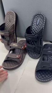 S รองเท้าเพื่อสุขภาพ รองเท้าผู้ชาย รองเท้าแตะ รองเท้าแตะแบบสวม deblu เดอบลู รุ่น BD M808 Size 39-44 ดำ น้ำตาล