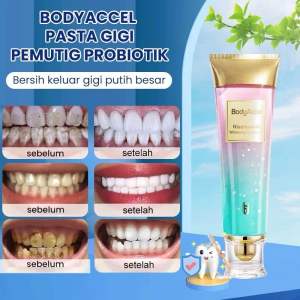 [FREE SIKAT GIGI] Promo Bodyaccel Odol Viral Pemutih Gigi dan Karang Gigi Pemutih Menghilang Noda Kopi&Teh 100% Orisinal Pasta Gigi Yang Menyegarkan Nafas