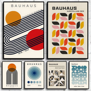 Mid Century Modern Abstract Bauhaus Print Geometric Posters Picture Canvas Painting Wall Art Home Decor Gallery LivingRoom Mural