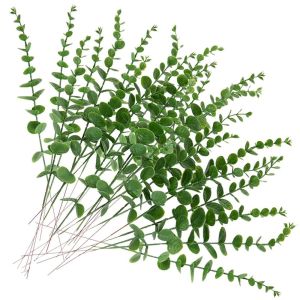 12/24 Pcs Autumn Artificial Golden Eucalyptus Leaves Wedding Bouquets Home Vase Table Halloween Windowsill Decorations DIY Gifts