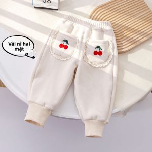 Quần Nỉ Lót Bông Cho Bé Gái Mùa Đông