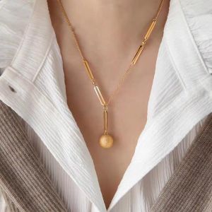 Dây Chuyền Hạt Vàng Mờ Thời Trang Đa Năng Cho Phụ Nữ Không Phai Màu Hạt Nhỏ Dây Chuyền Xương Đòn Dây Chuyền Cổ Thời Trang Mùa Hè