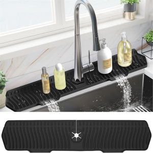 24/29.5inch Kitchen Sink Splash GuardSilicone Draining Mat for SinkSink Protectors for Kitchen Sink Mat Splash Guard Kitchen
