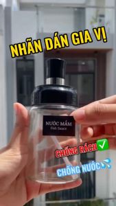 [ĐỘC QUYỀN] Nhãn dán gia vị tem dán phân loại gia vị nước chấm chống rách chống nước trong suốt nền đen