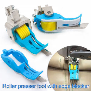 Iron Fluorine Wear-Resistant Flat Car SP18 Plastic Flange Roller Foot Right Stop Edge Plain Line Sewing Machine Accessory