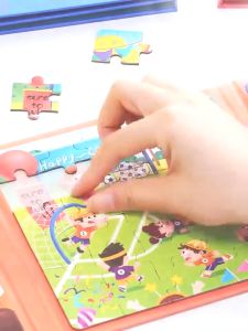 Childrens Advanced Puzzle Magnetic Puzzle Preschool Magnetic Early Education Baby Kindergarten Boys and Girls Toys 3 to 6 Years Old