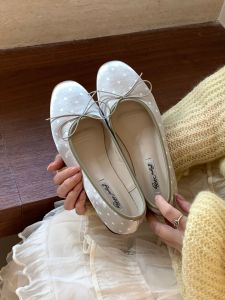 French Style Round Toe Polka Dot Flats Soft Soles