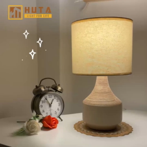 Đèn Ngủ Để Bàn Gốm Sứ Cao Cấp HUTA S14 Vân Màu Gỗ Độc Đáo Sang Trọng Decor Trang Trí Phòng Ngủ Khách Sạn Đọc Sách Đầu Giường Điều Chỉnh Độ Sáng Ánh Sáng Vàng